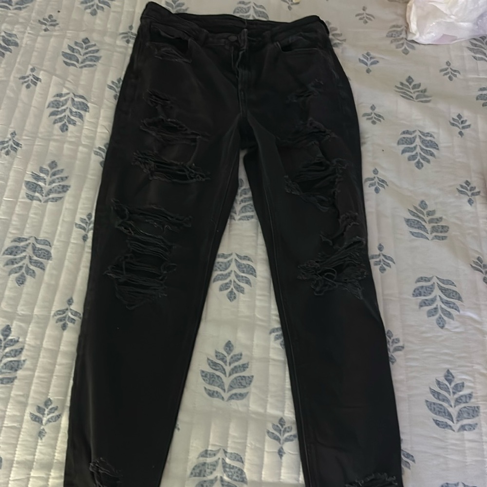 american eagle black ripped jeans